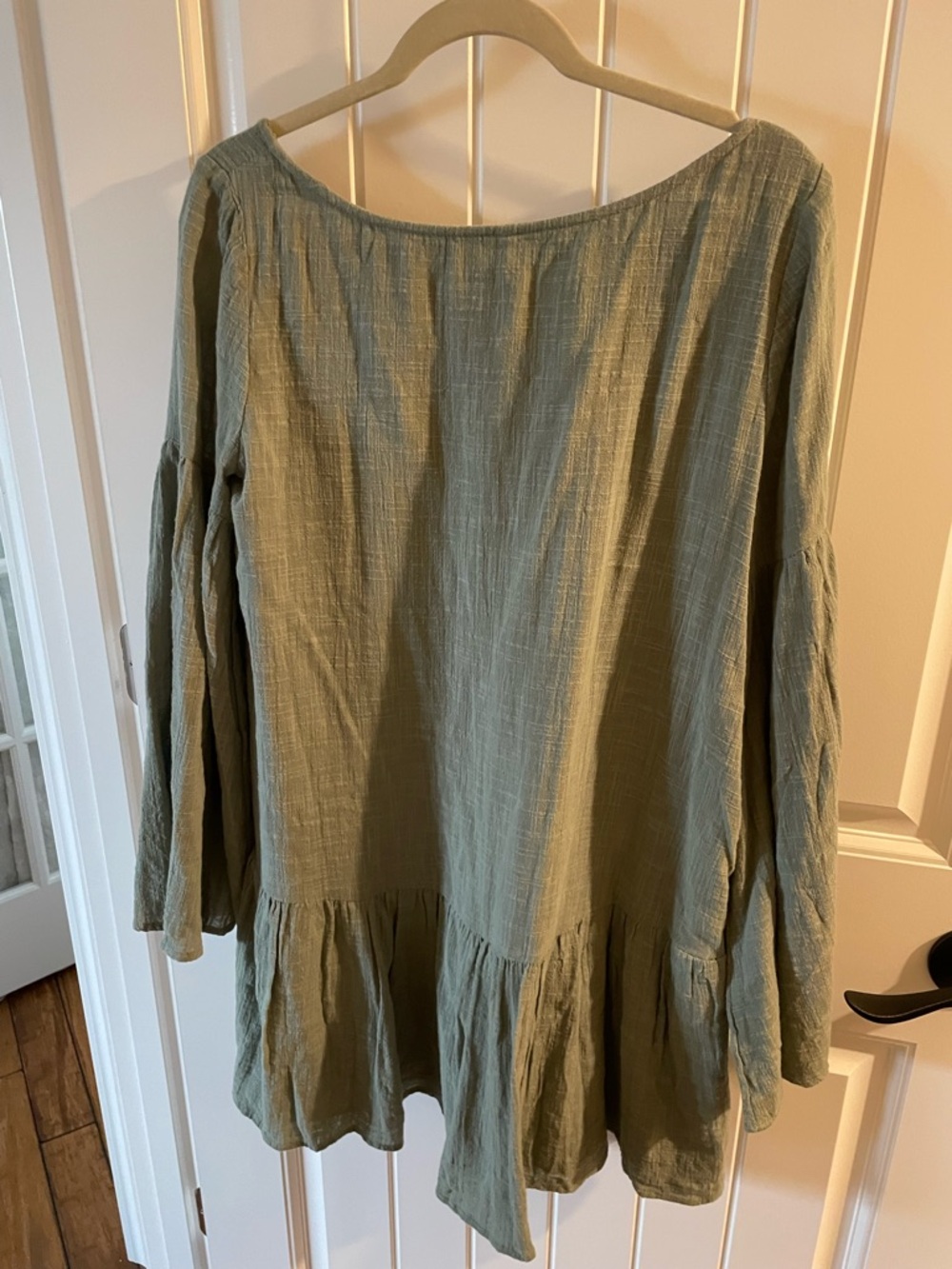 Free People Sage Green Flowy Tiered Tunic - Picture 4 of 5